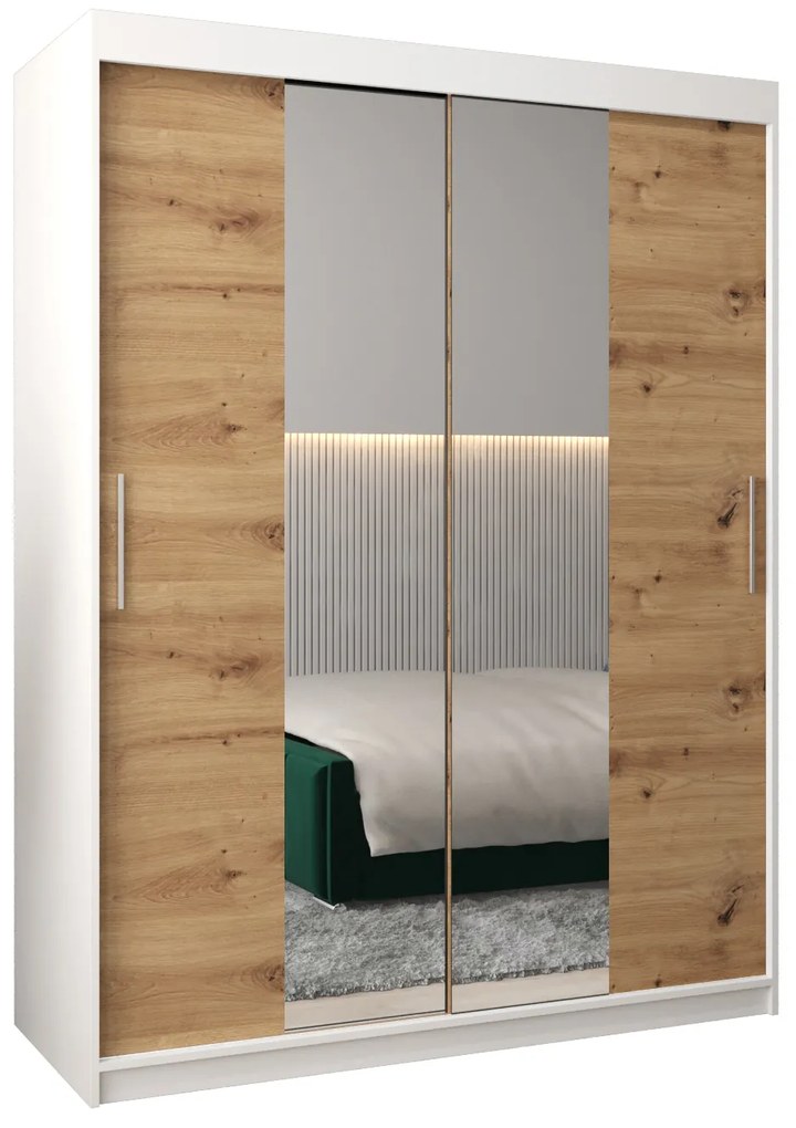 Ruhásszekrény 150 cm Toki 1 (matt fekete + artisan tölgy). 1064903