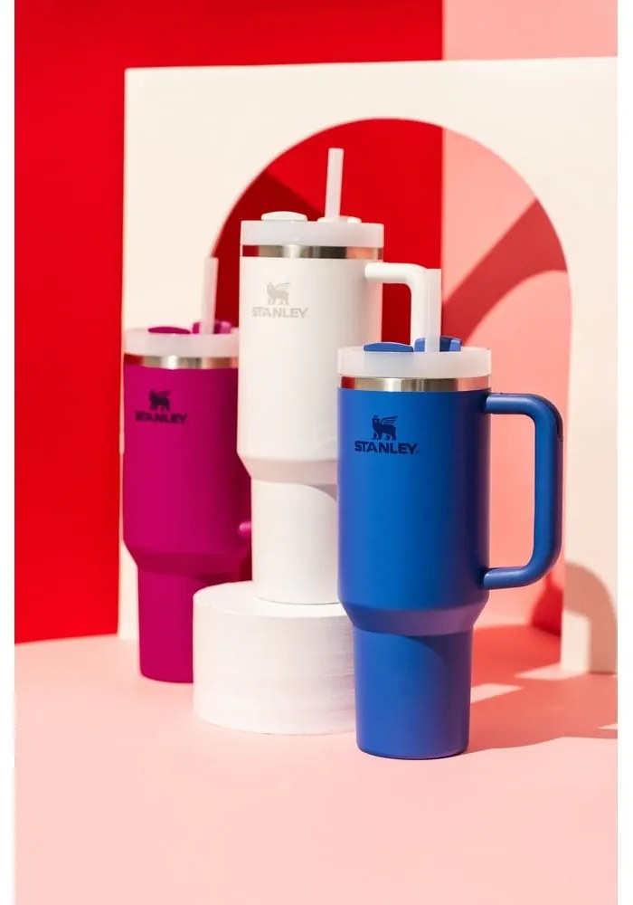 Fehér rozsdamentes acél termosz szívószállal 1,18 l Quencher H2.0 FlowState Tumbler Frost – Stanley