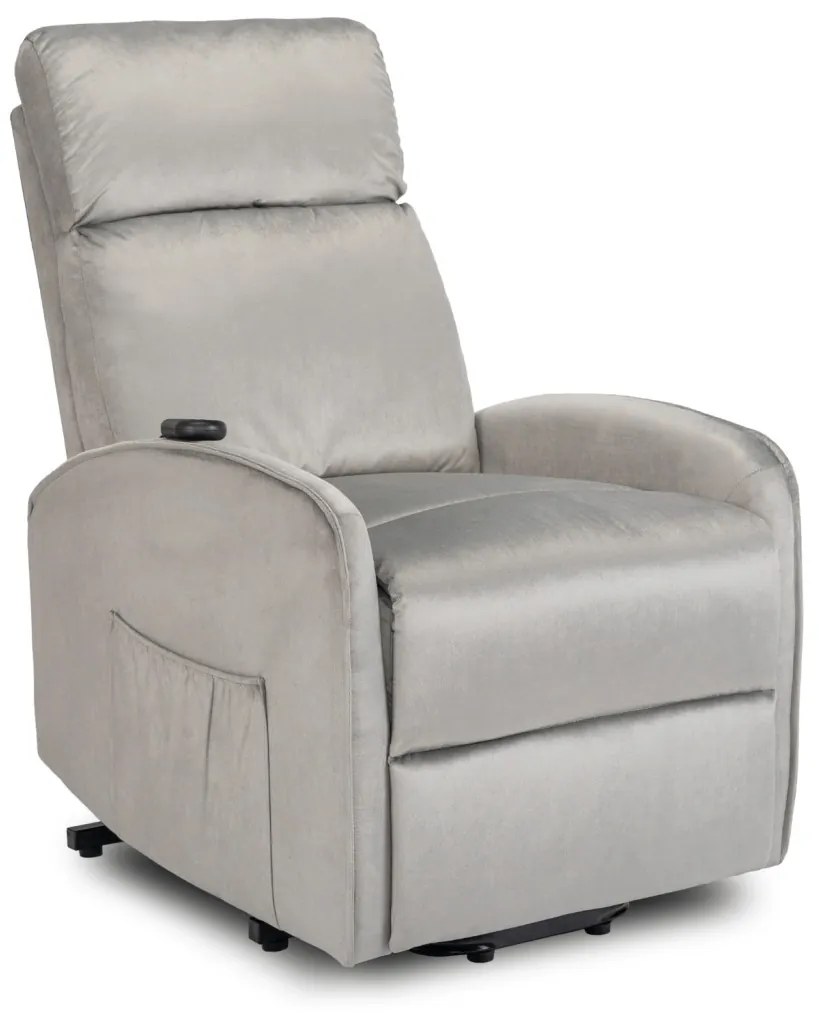 Elektromosan Vezérelhető TV és Relaxfotel Szürke Színben. Felállást Segítő Funkcióval. COLTON