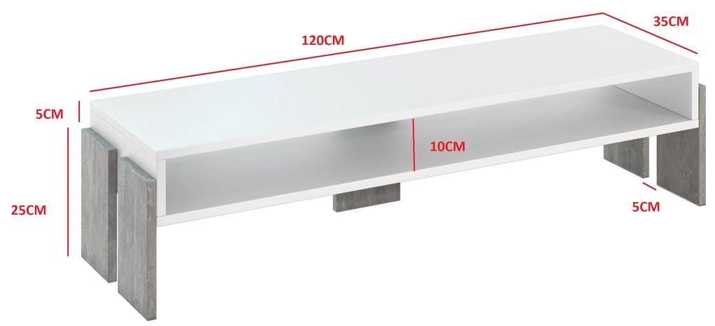 TV asztal Ramea (platinum grange tölgy + fekete). 1055244