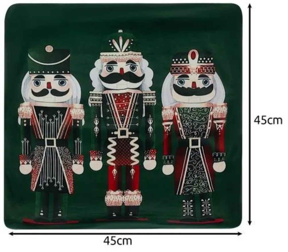 Karácsonyi párnahuzat NUTCRACKER 45x45 cm, zöld