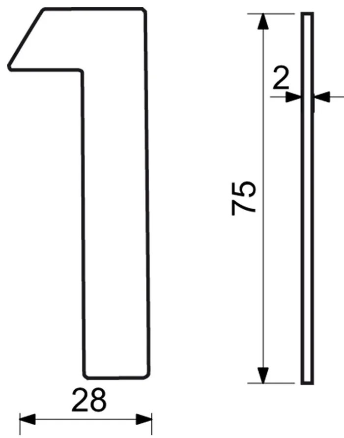 "1" házszámú, RN.75L, fekete