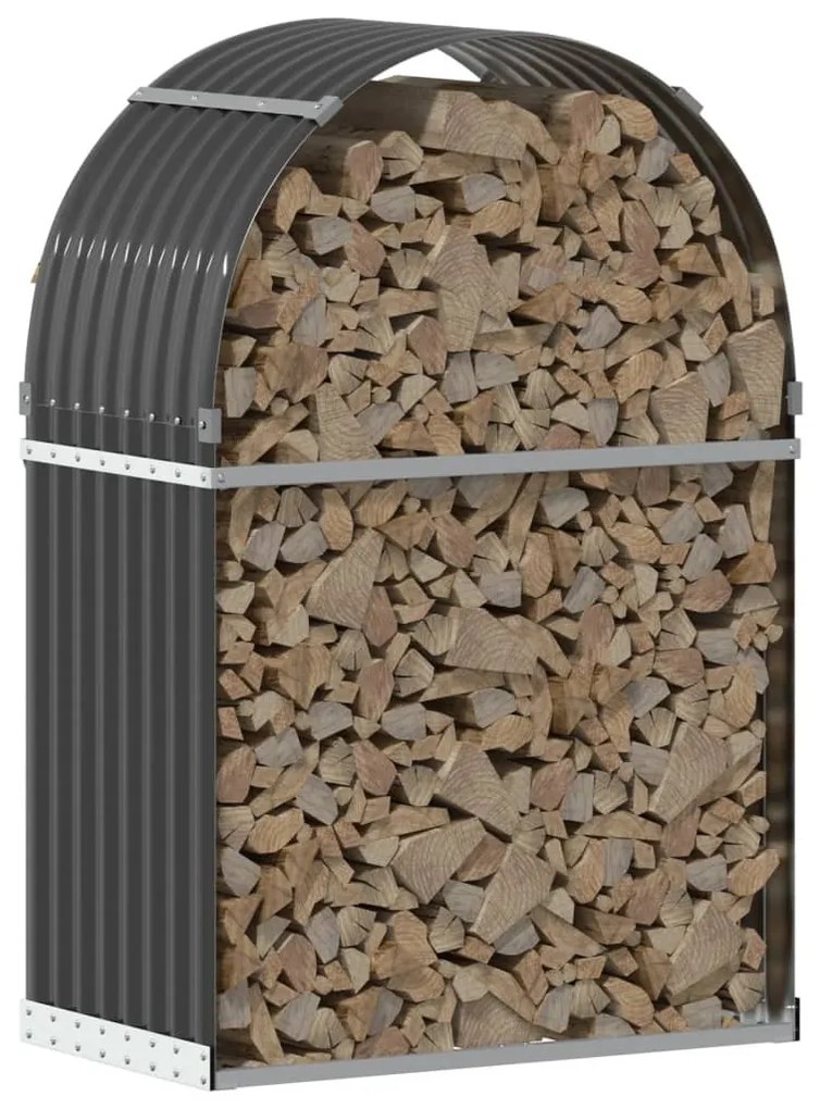 antracit színű horganyzott acél fatörzstartó 80 x 45 x 120 cm