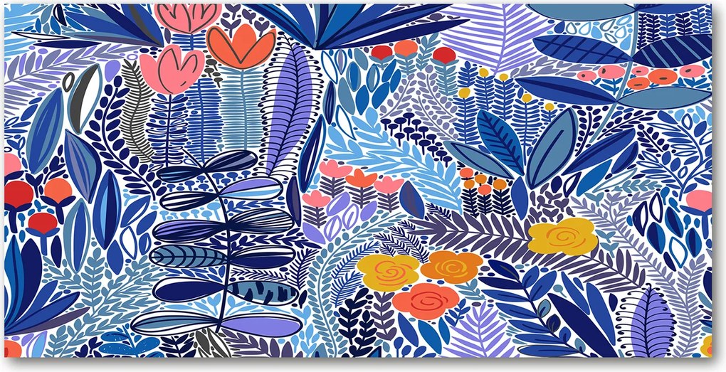 Konyhai panel Virágos mintás 140x70 cm Ragasztó