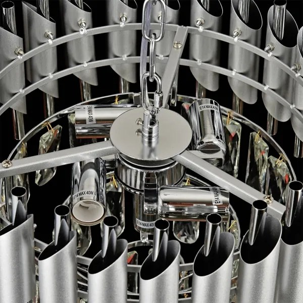 Brilagi - Láncos csillár ECLIPSE 5xE14/10W/230V átm. 38 cm ezüstszínű