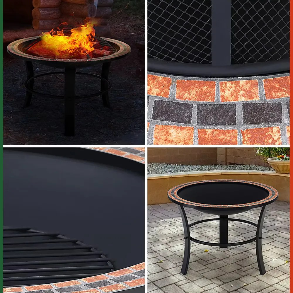 monzana® Fuoco tűzrakóhely Ø76 cm - mozaik