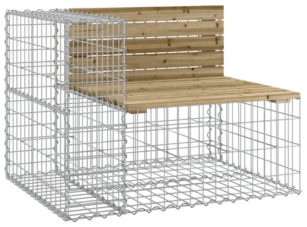 tömör impergnált fenyőfa gabion kerti pad 92x71x65,5 cm