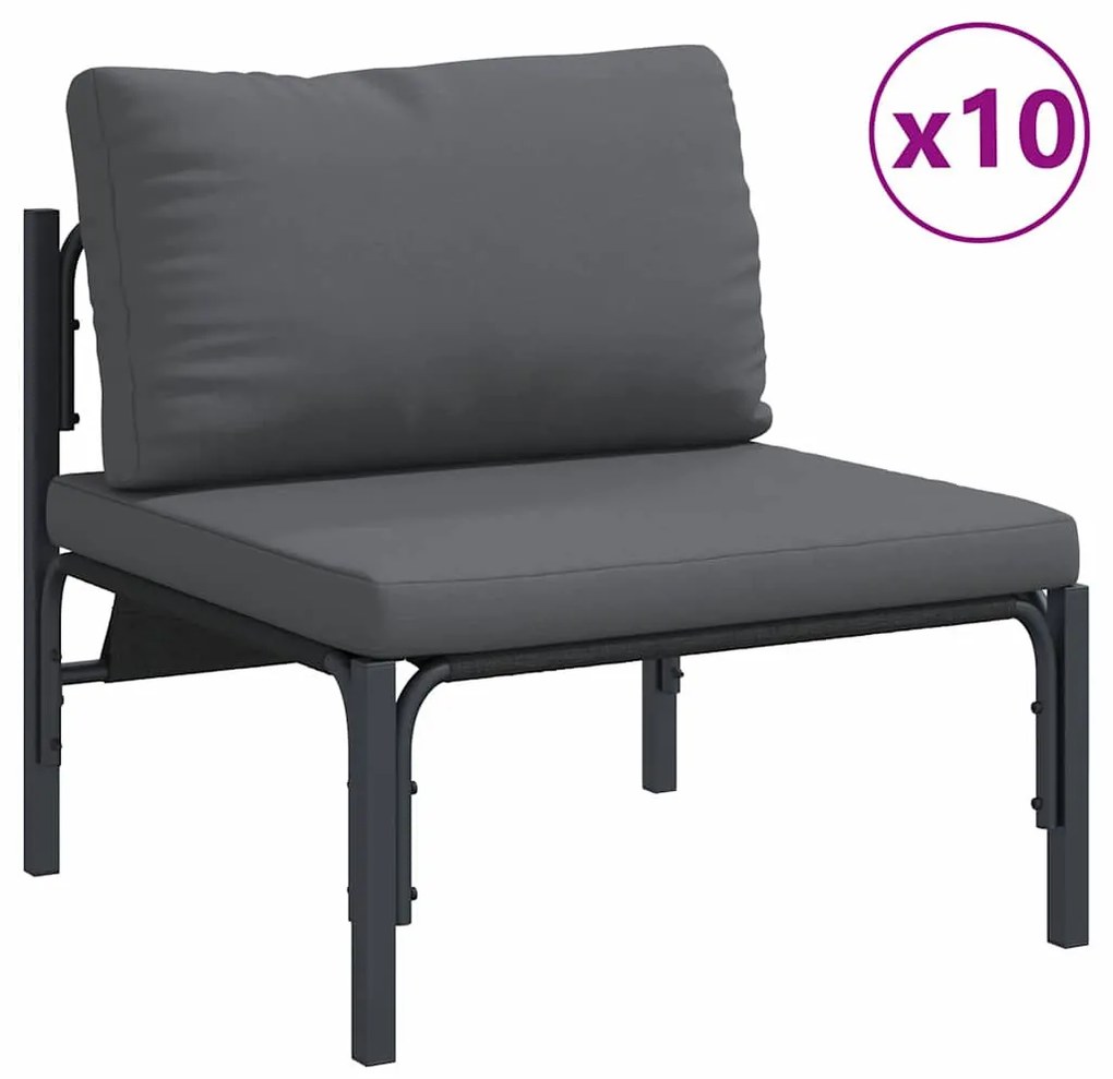 Kerti Kanapé Szett párnával 14 pcs Antracitszürke Acél