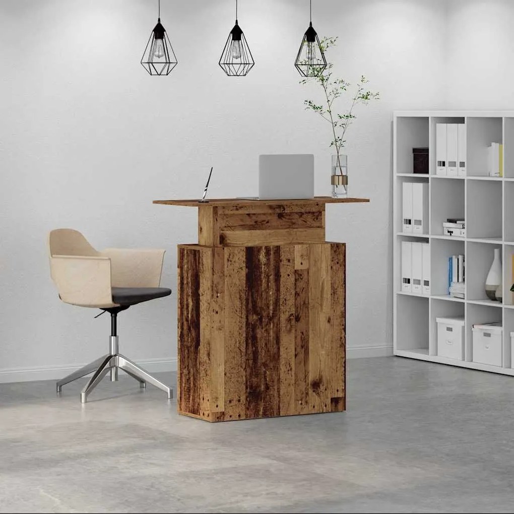 recepciós pult antik fa 100x40x104 cm szerelt fa