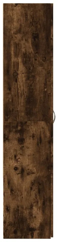 füstös tölgy színű szerelt fa irattartó szekrény 60x32x153 cm