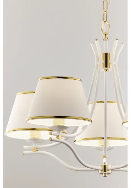 Jupiter 2084 - láncos csillár SAMBA 5xE27/15W/230V fehér/arany