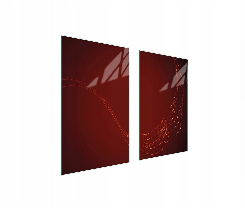 Üveg Tűzhelyvédő Főzőlap 75x52 Piros Edzett Üveg