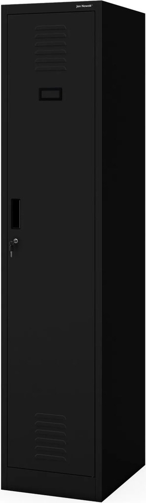 Kétrekeszes személyzeti ruhaszekrény fekete, 400x1800x500 mm: KACPER 1 Plus