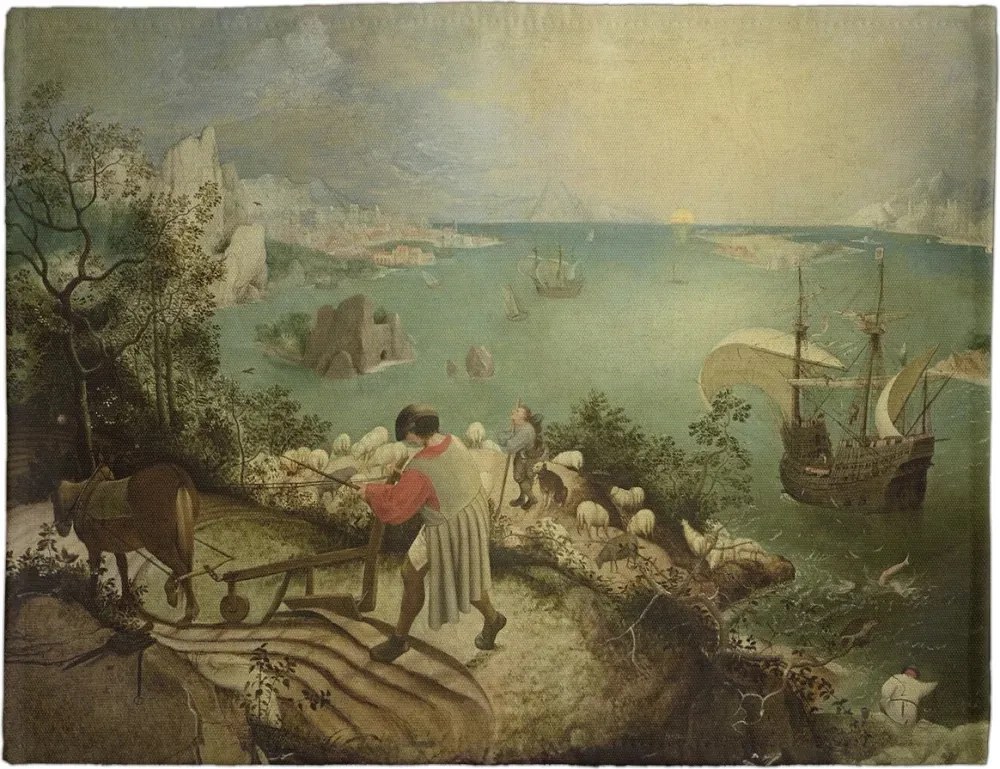 Asztali alátét Tájkép eséssel Ikara Pieter Bruegel idősebb