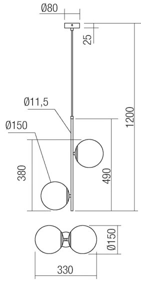 Redo 01-2625 - Csillár zsinóron NIVA 2xE14/28W/230V
