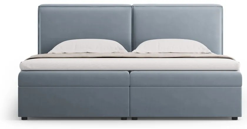 Világoskék ágyneműtartós boxspring ágy 180x200 cm Arendal – Cosmopolitan Design