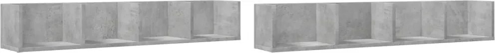 vidaXL 2 db betonszürke szerelt fa faliszekrény 99x18x16,5 cm