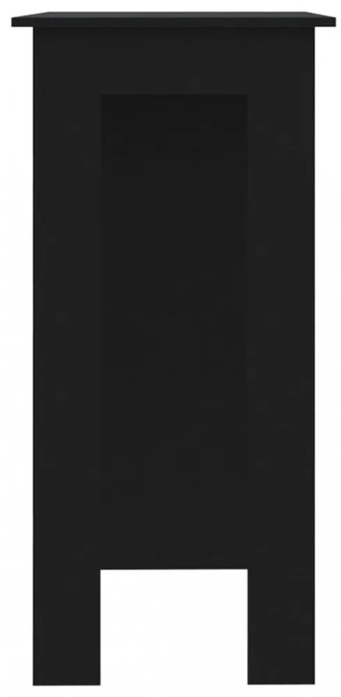 fekete szerelt fa bárasztal polccal 102 x 50 x 103,5 cm