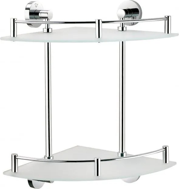 Stella Classic dupla sarokpolc 07.872 króm, matt üveg