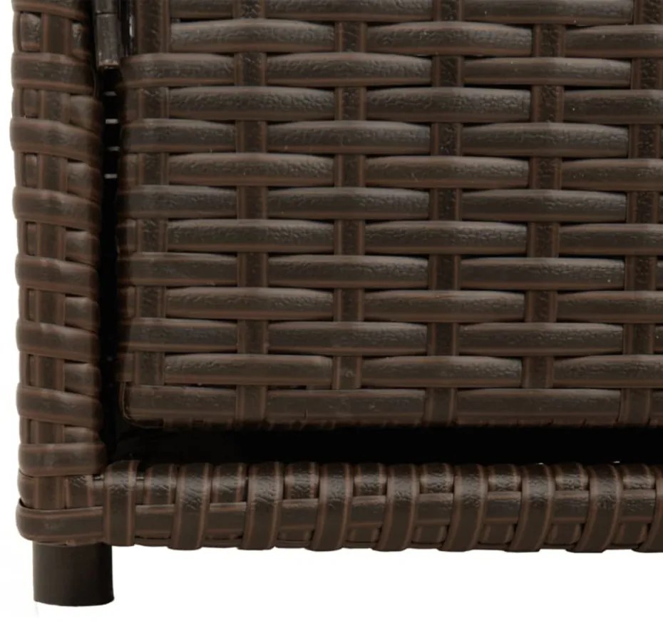 barna polyrattan kerti tárolószekrény 110 x 55 x 60,5 cm