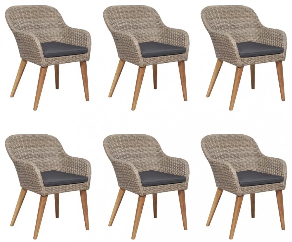 7 részes barna kültéri polyrattan étkezőgarnitúra