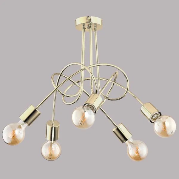 Felületre szerelhető csillár TANGO 5xE27/60W/230V arany