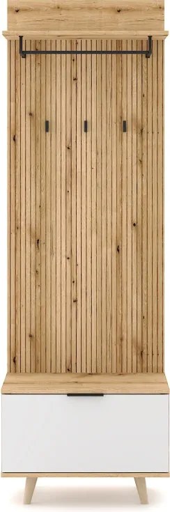 Előszoba bútor szett Evoke tölgy / tablila / fehér színkombinációban – NORDIC D