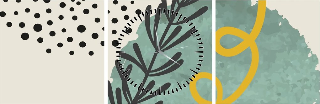 Kép - Absztrakt lapok N⁰1 (órával) (90x30 cm)