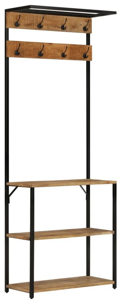 tömör durva mangófa fogas cipőtárolóval 68 x 30 x 182 cm