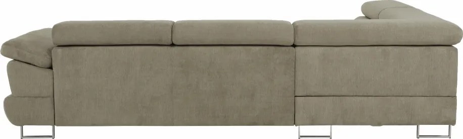 Ülőgarnitúra tárolóhellyel, világosbarna melír, szövet, balos, BUTON R