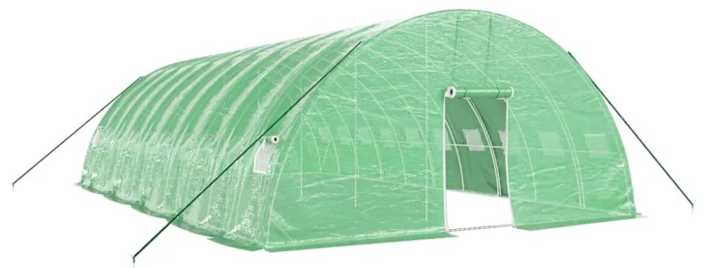 zöld acélvázas melegház 60 m² 10 x 6 x 2,85 m