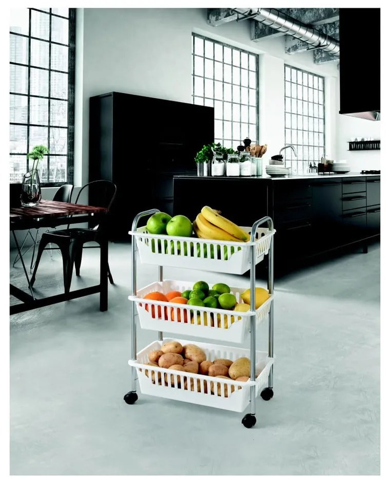 Oslo gurulós kocsi 3 kosárral, magasság 63 cm - Metaltex