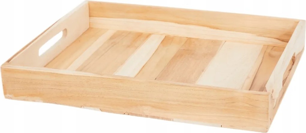 Fa Tálca Téglalap Alakú Éllel Teakfából 26 x 18CM
