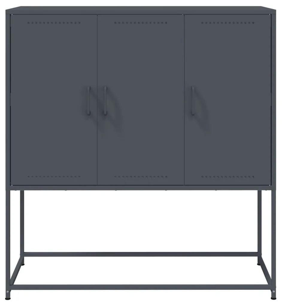 antracitszürke acél magasszekrény 100,5 x 39 x 107 cm