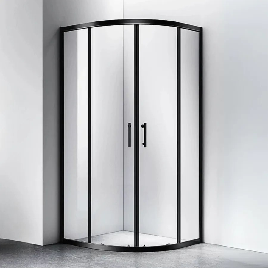 Murcia Black íves zuhanykabin 90x90, 190cm, 6mm, NANO
