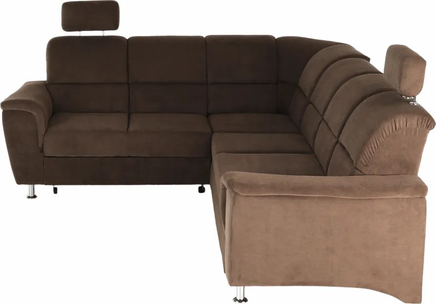 Kinyitható ülőgarnitúra, barna szövet, balos, SANTIAGO