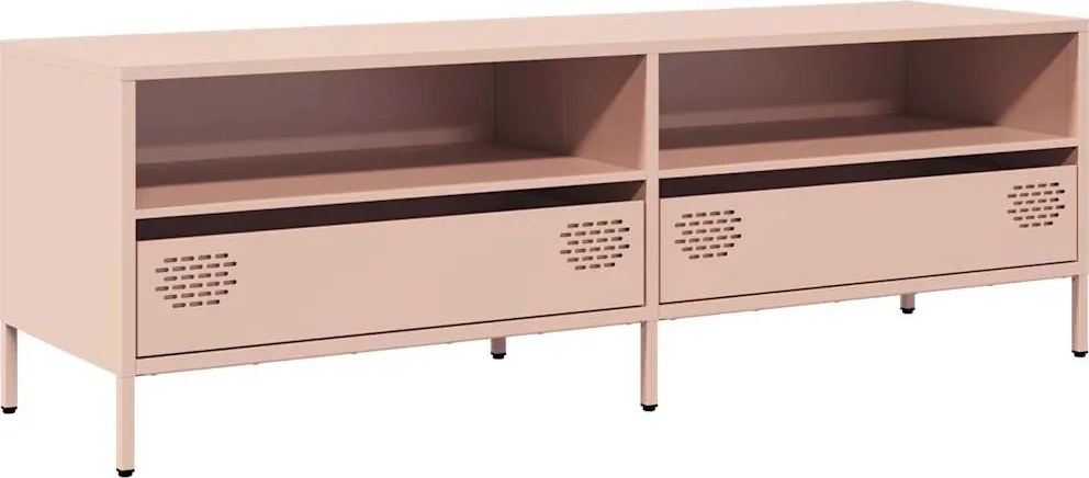 vidaXL rózsaszín hidegen hengerelt acél TV-szekrény 135x39x43,5 cm