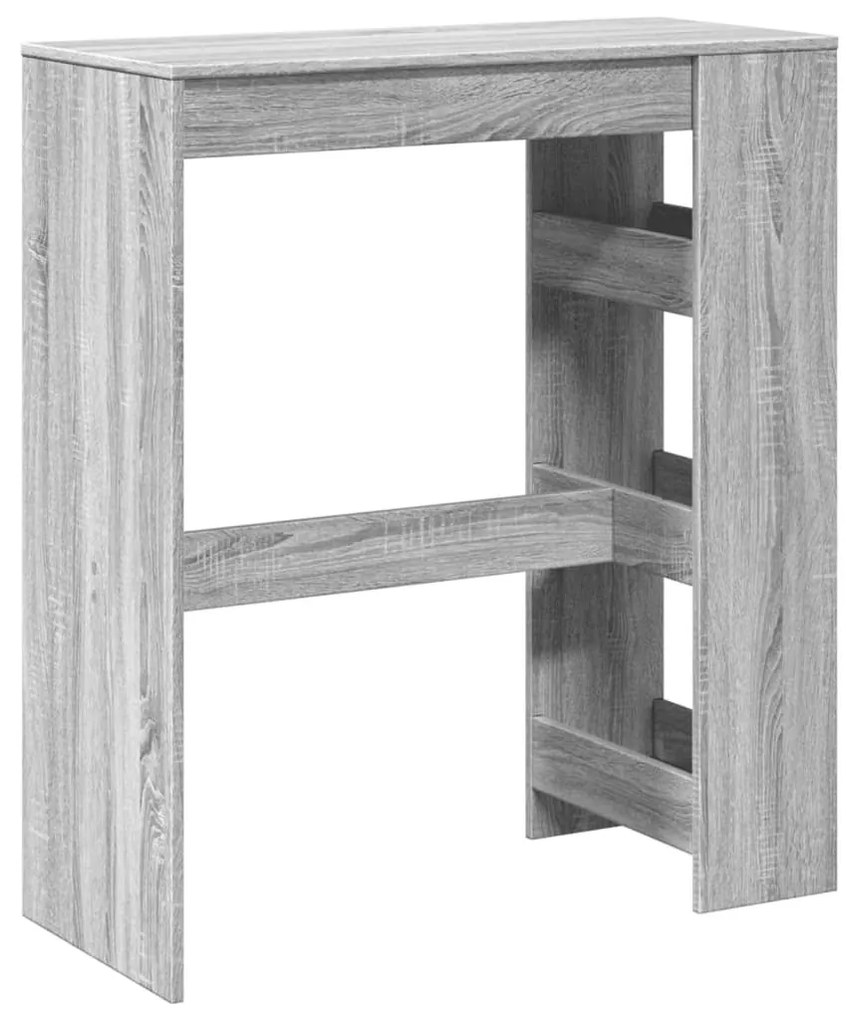 szürke sonoma szerelt fa bárasztal tárolókkal 90x40x103,5 cm