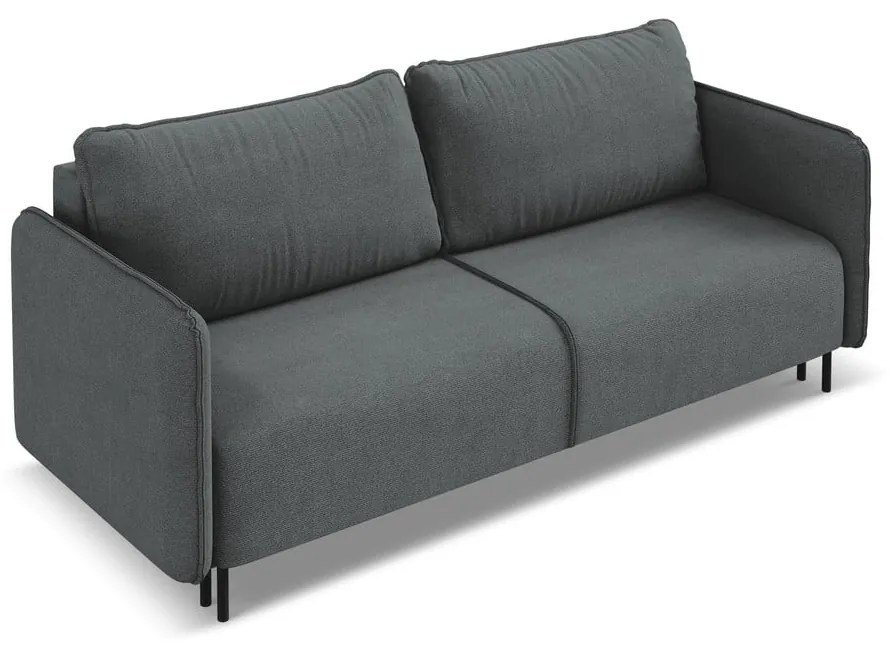 Sötétszürke kinyitható-tárolóhelyes kanapé 226 cm Luana – Makamii
