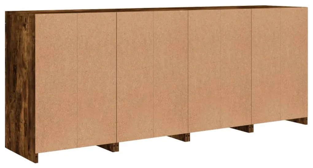 vidaXL füstös tölgy színű tálalószekrény LED-ekkel 164 x 37 x 67 cm