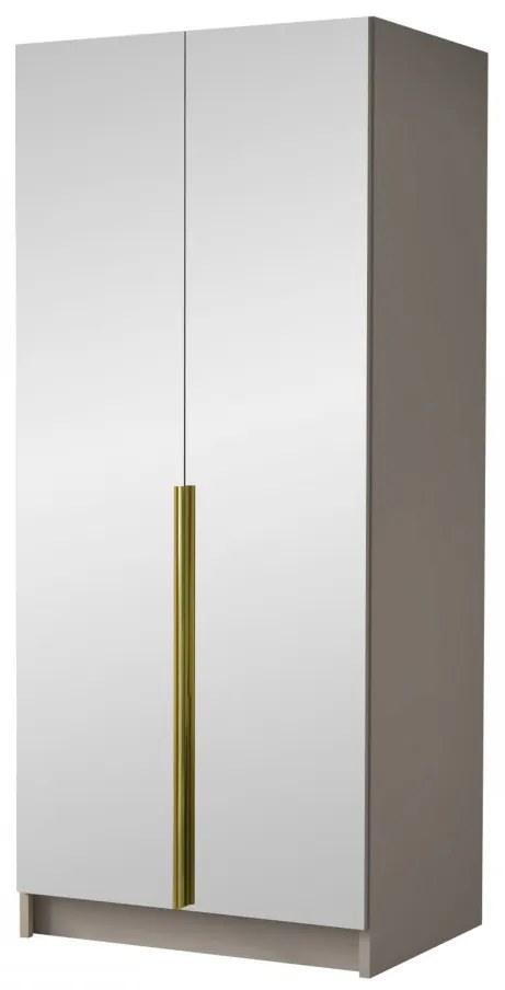 Ruhásszekrény Smagano III (fehér + fekete) (tükörrel). 1105808
