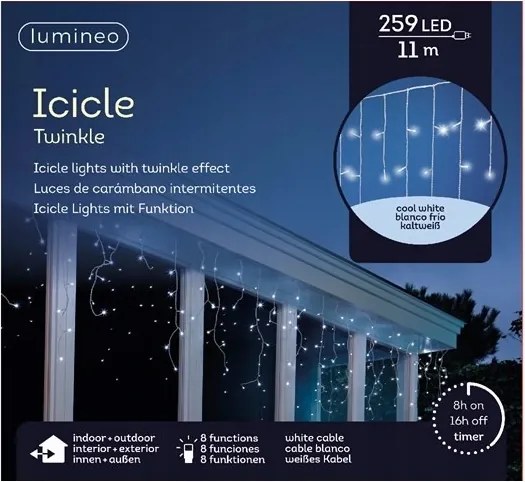 Jégcsap lámpa 259L épületre hideg fehér 11m