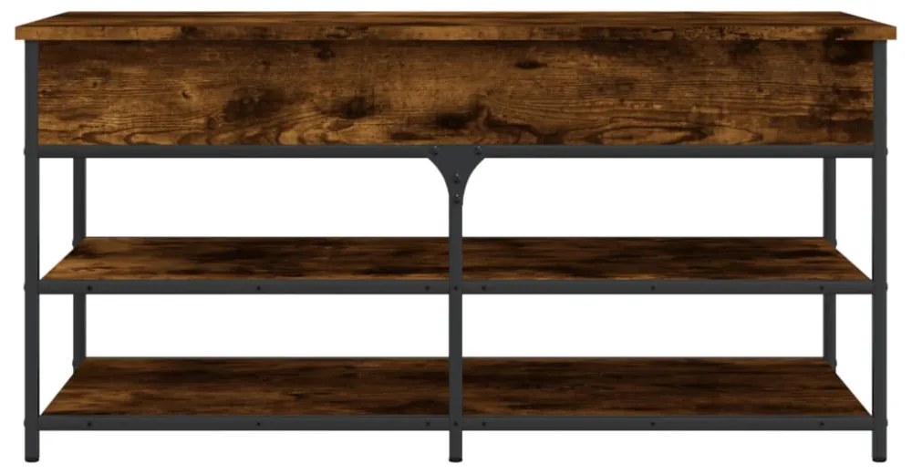 füstös tölgy színű szerelt fa cipőtároló pad 100 x 42,5 x 50 cm