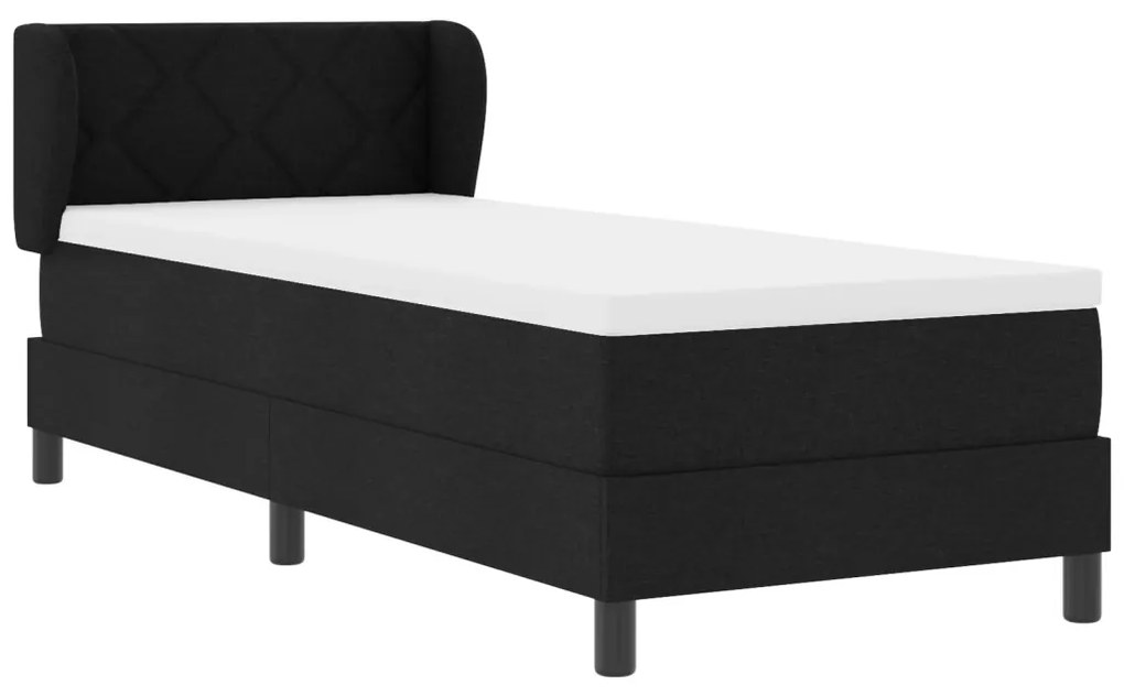 Boxspring Ágy Matrac Fekete 80x200 cm Szövet