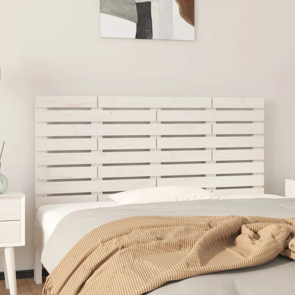 fehér tömör fenyőfa fali fejtámla 146 x 3 x 63 cm