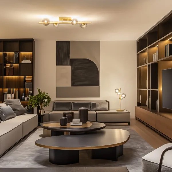 Brilagi - LED Felületre szerelhető csillár MILLA 4xG9/3W/230V arany/füstös