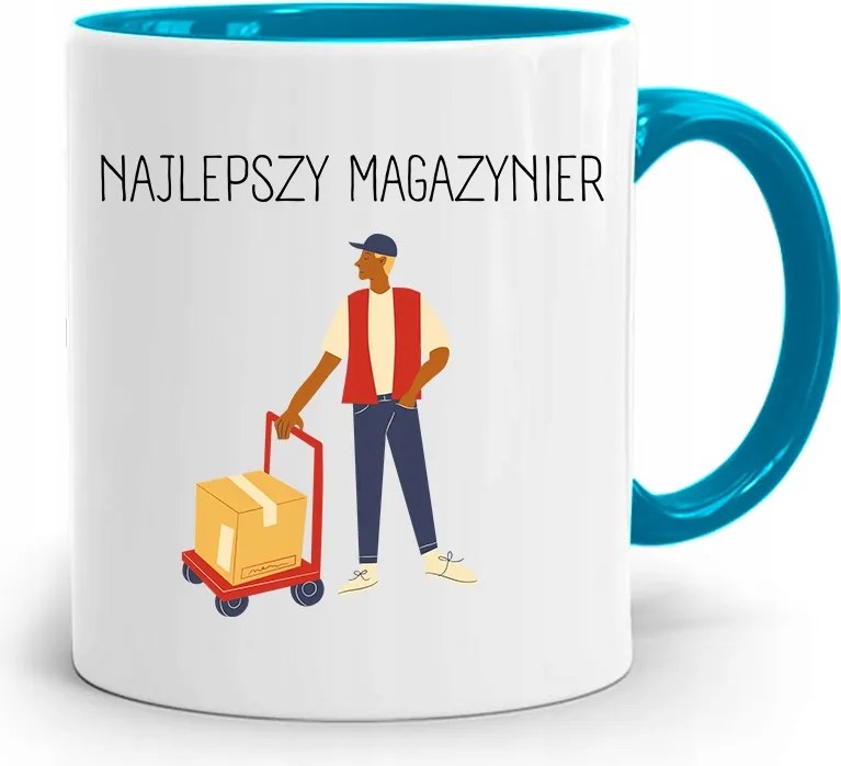 Kék Bögre Raktárosnak A Legjobb Ajándék fényképes nyomtatással