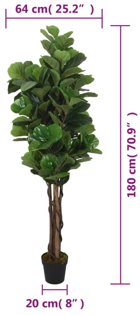 zöld mű-lantlevelűfikusz 232 levél 180 cm