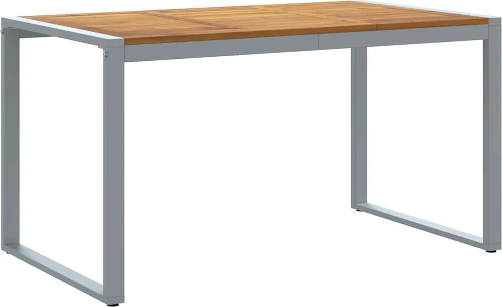 vidaXL Kerti Asztal Szürke 140 x 80 x 75 cm Tömör Akácfa