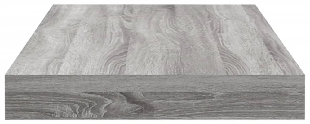 4 db szürke sonoma színű szerelt fa fali polc 40 x 10 x 1,5 cm